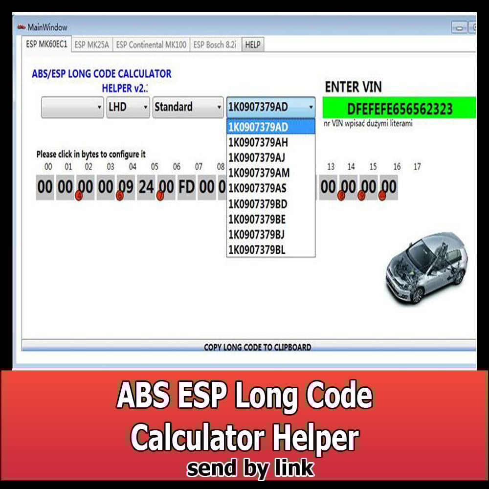 ABS ESP Long Code Calculator Helper 2 In 1